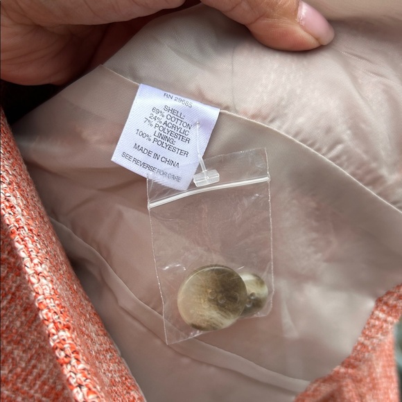 Pendleton vintage Women's Coral Tweed Blazer with Beige Accents size 8 - Picture 8 of 8